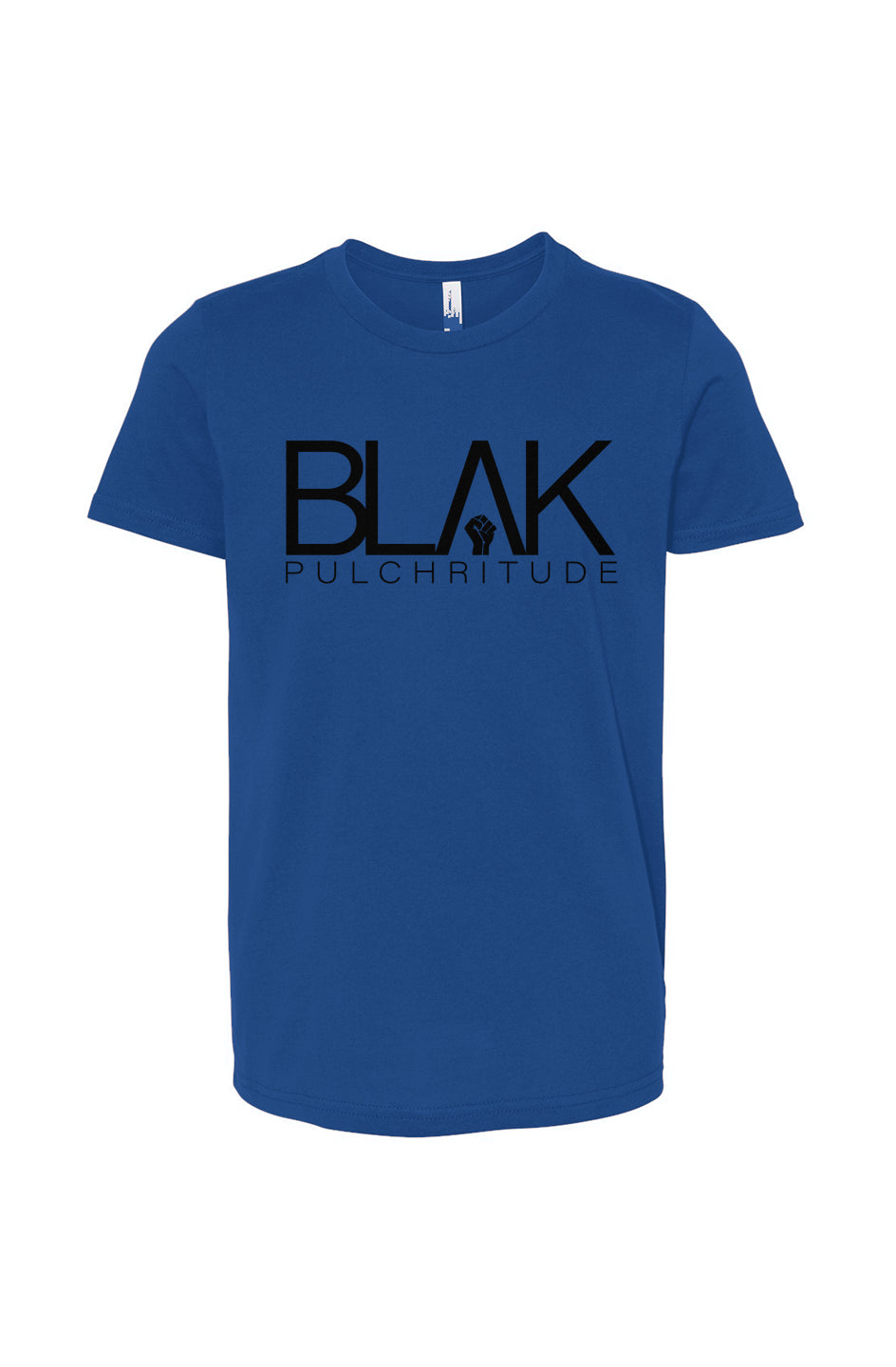 Kids’ true royal BLVK PULCHRITUDE t-shirt with front branding