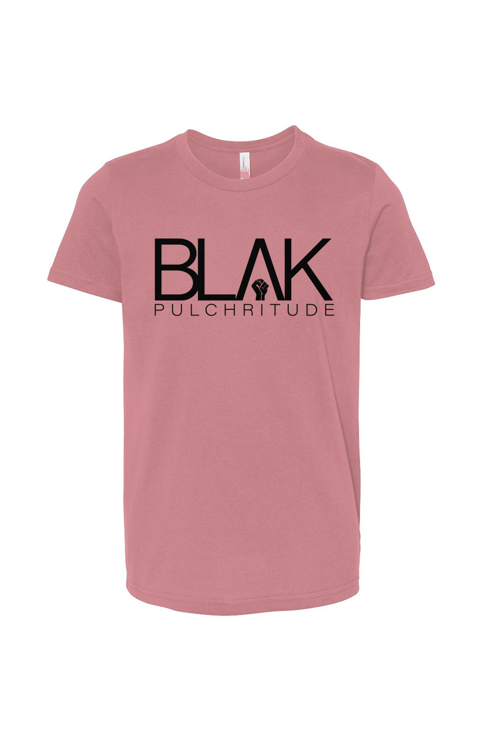 Kids’ mauve BLVK PULCHRITUDE t-shirt with front branding